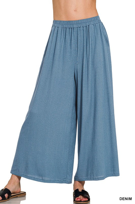 Wide Elastic Waist Pants