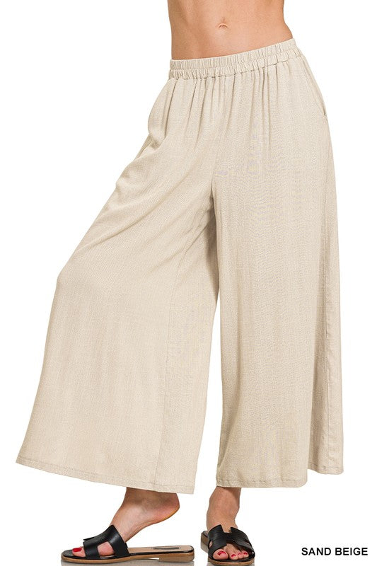 Wide Elastic Waist Pants