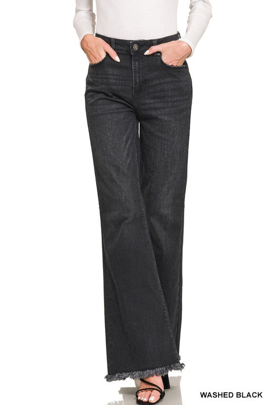 Black High Rise Bell Bottom Jeans