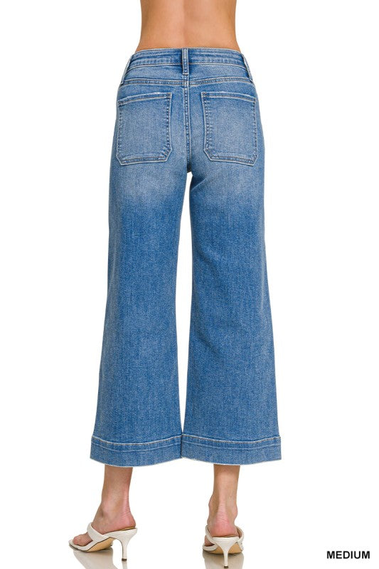 Cropped Wide Leg Trouser Jeans