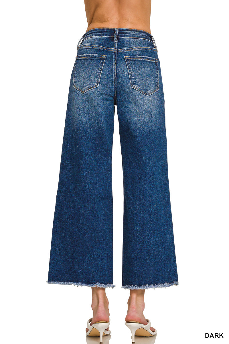 Zenana Dark High Rise Wide Leg Jeans