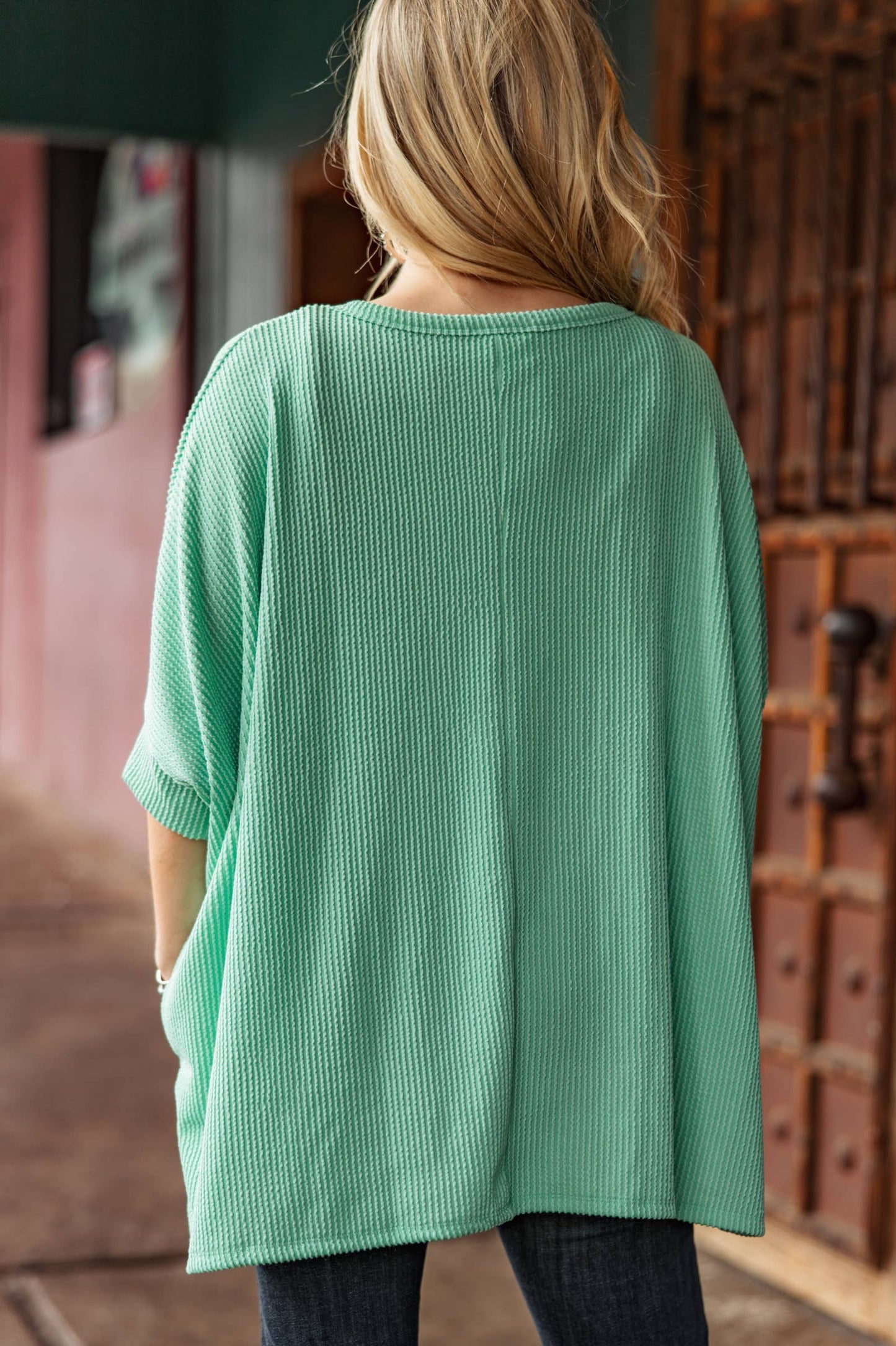Oversized Relaxed Fit Rib Top