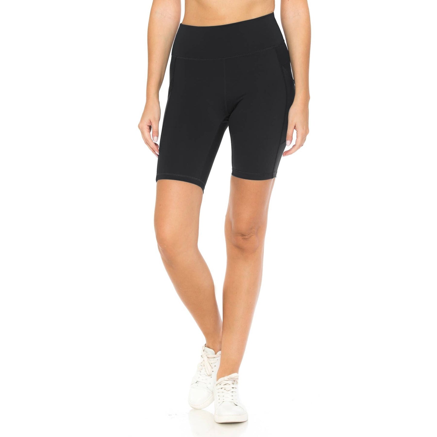 Premium Nylon Activewear Solid Bike Shorts (8" Inseam)