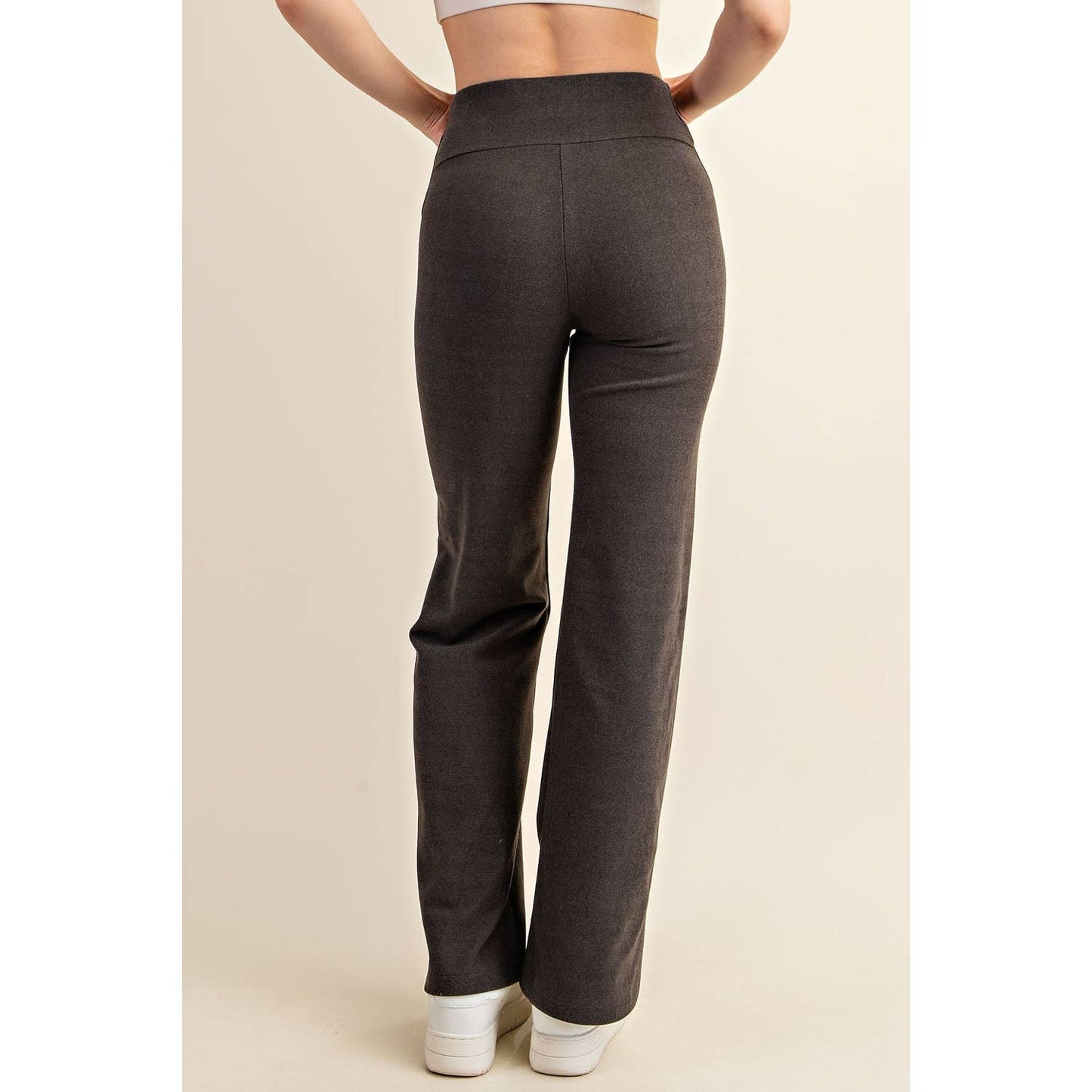 Brushed Mirco-Ribbed Straight Sweatpants