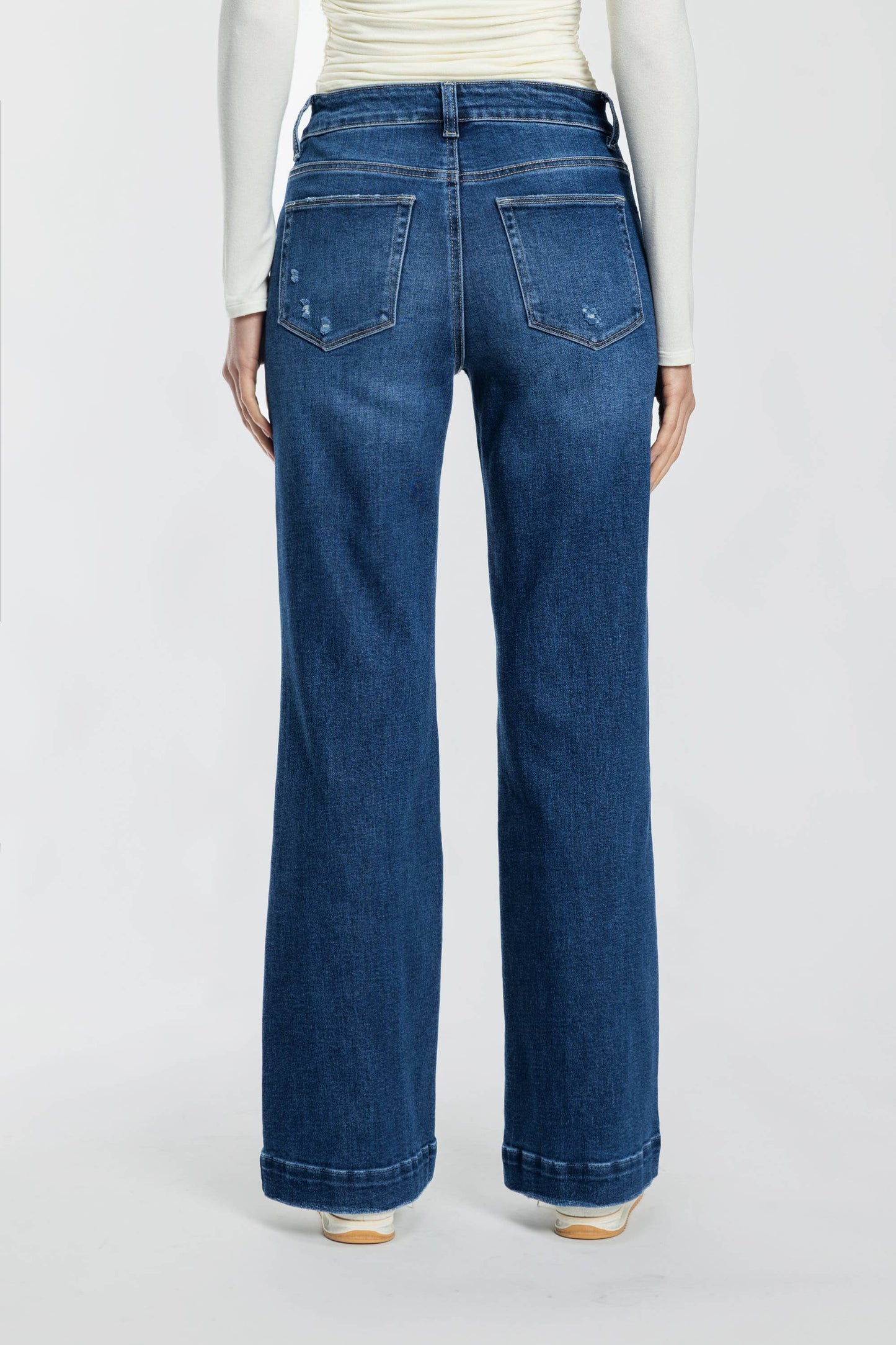 Dark Wash High Rise Wide Leg Jeans