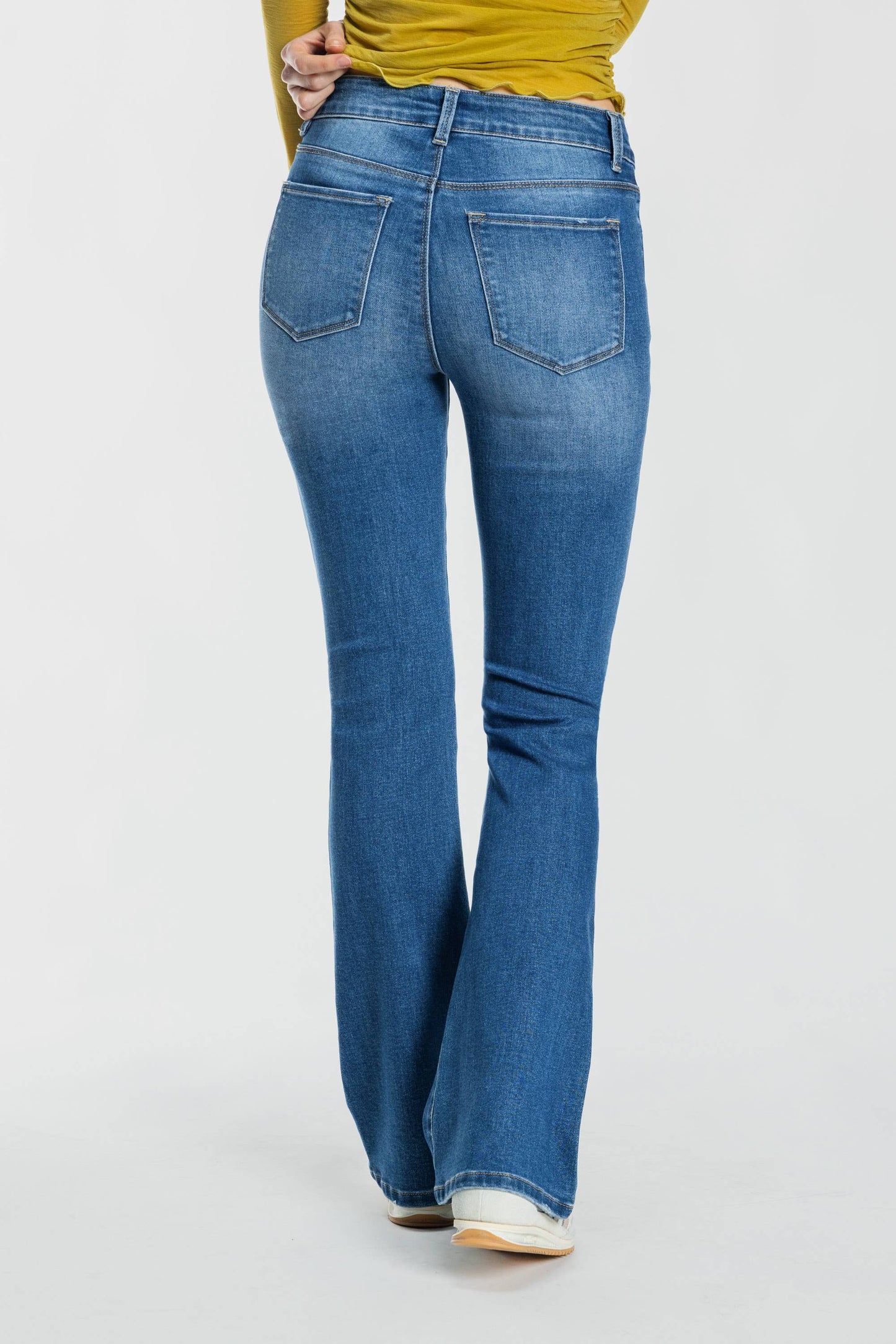 Medium Wash High Rise Bootcut Jeans