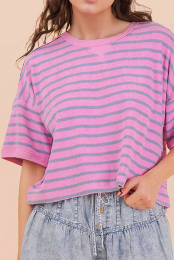 Oversized Stripe Casual Comfy Knit Top