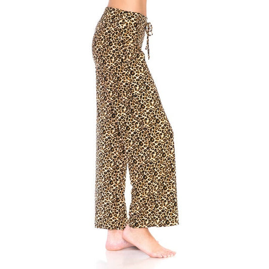 Leopard Buttery Wide Pants w/ Drawstring