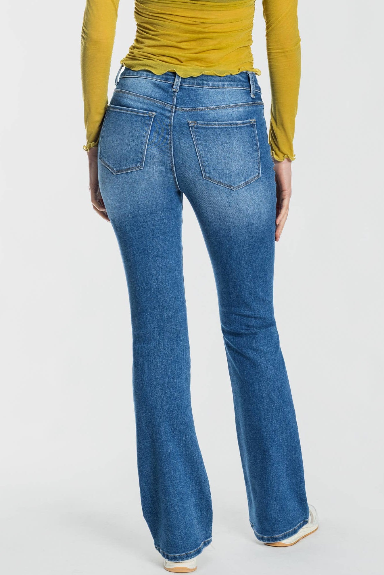 Medium Wash High Rise Bootcut Jeans