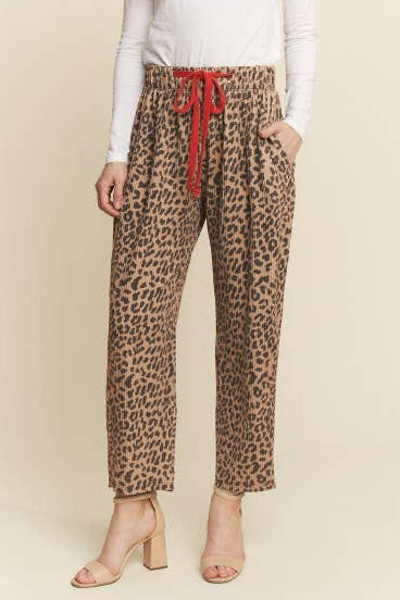 Leopard Urban Ribbed Casual Pants