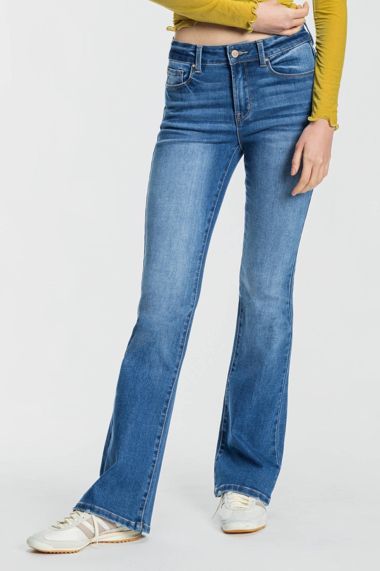 Medium Wash High Rise Bootcut Jeans