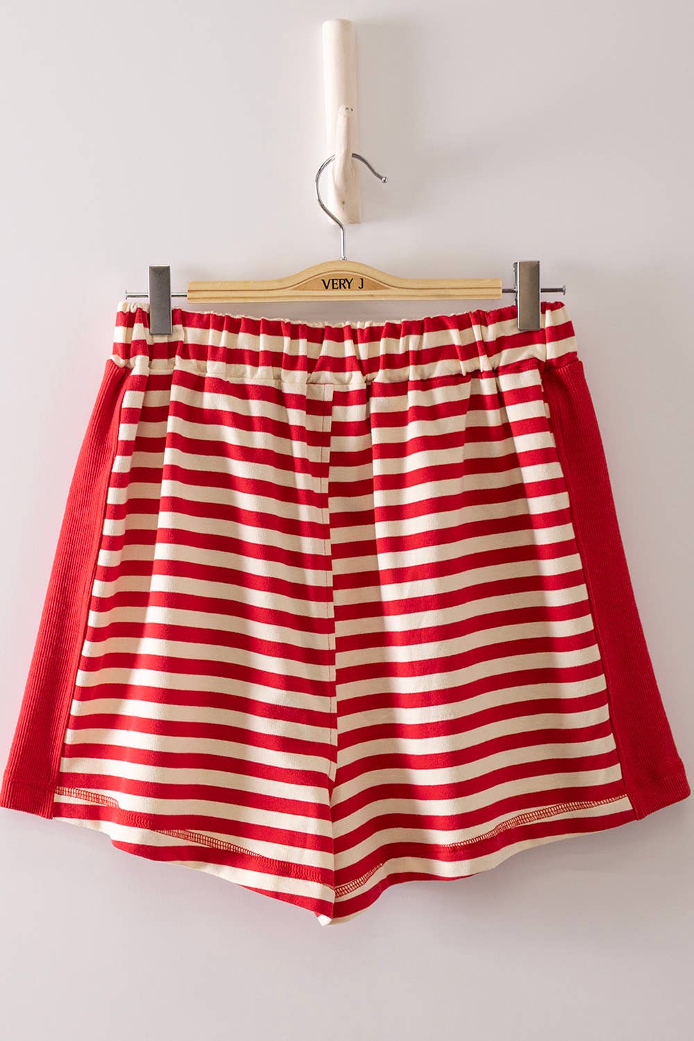 Stipe Color Block Shorts Set