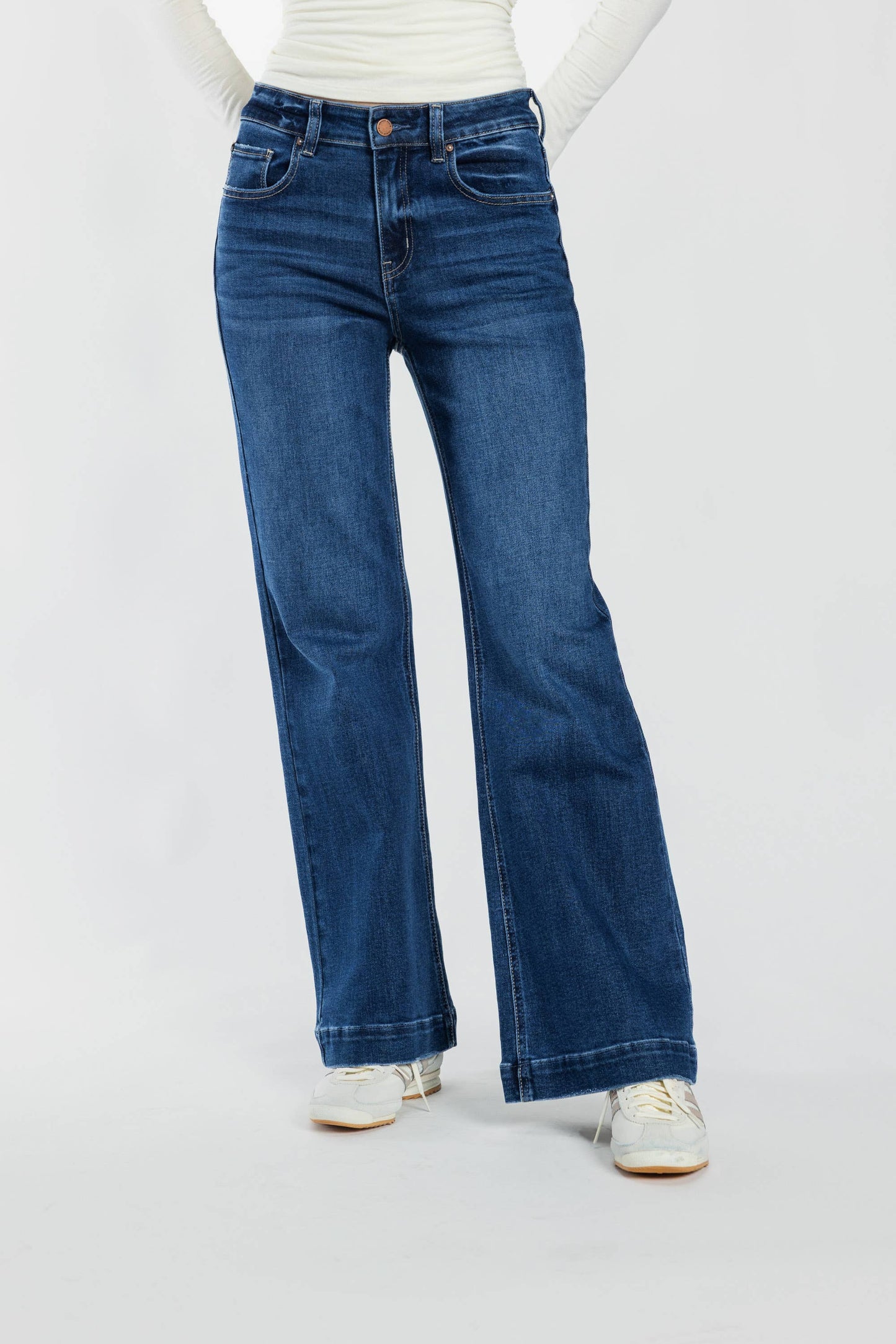 Dark Wash High Rise Wide Leg Jeans