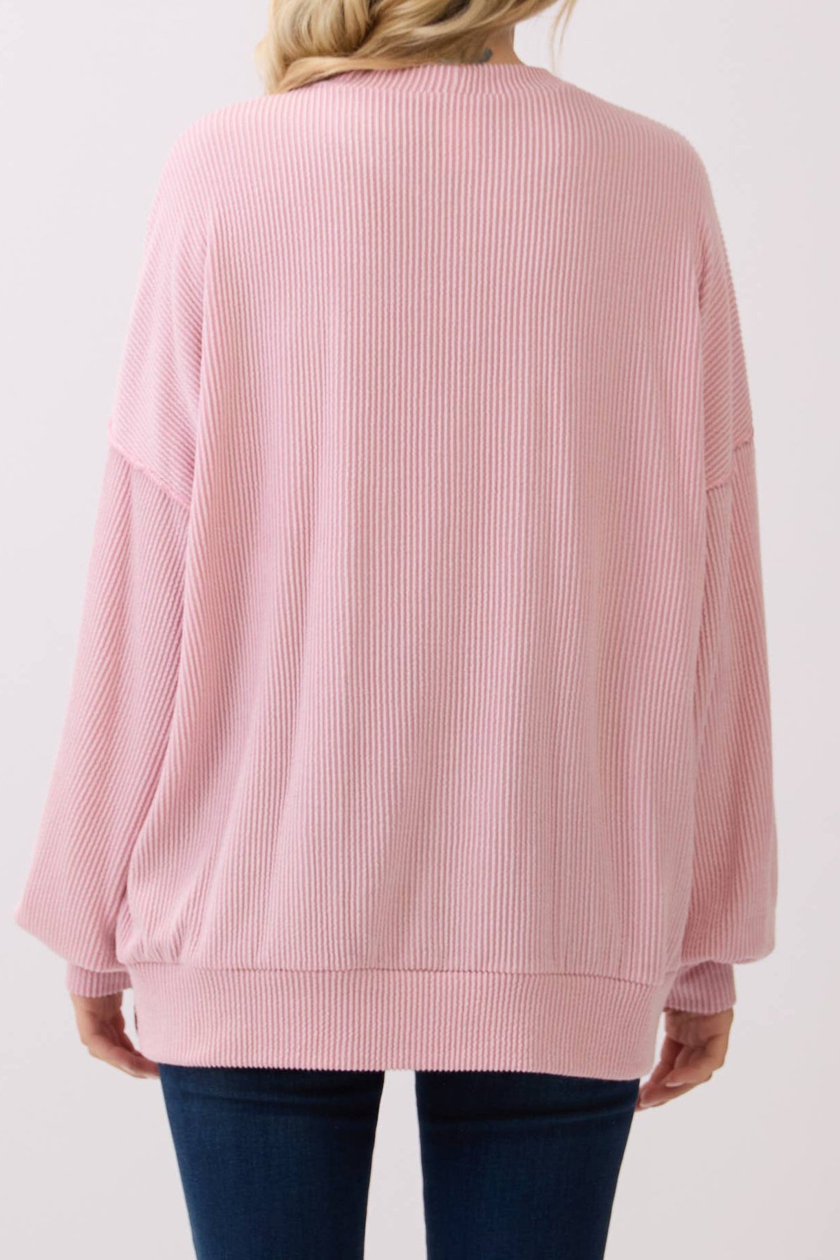 Rib Knit Floral Color Block Pullover Top