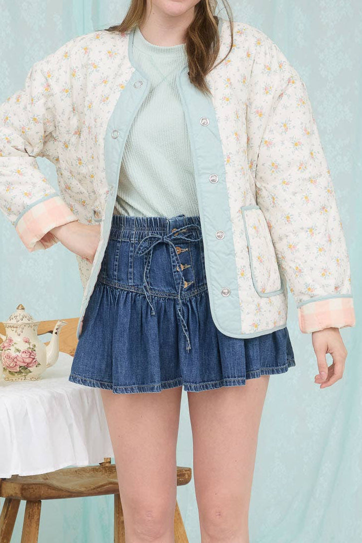 Floral Quilted Lined Jacket
