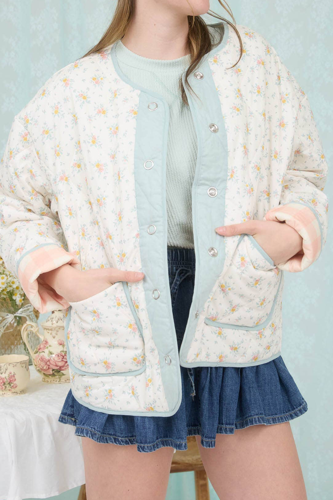 Floral Quilted Lined Jacket