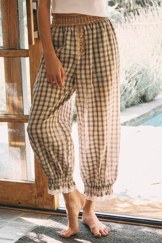 Plaid Balloon Pants