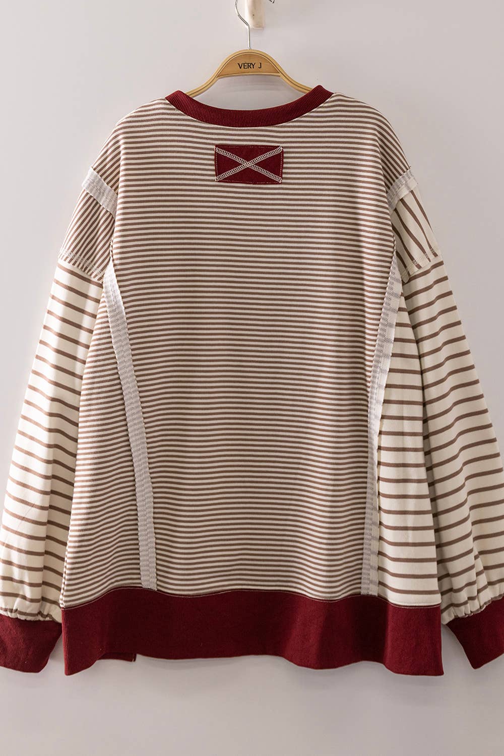 Mixed Stripe Contrast Sweatshirt