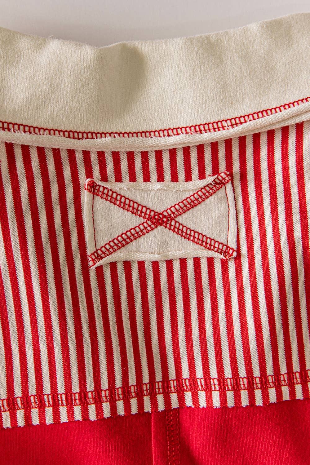 Red Stripe Oversized Half Sleeve Casual Knit Top