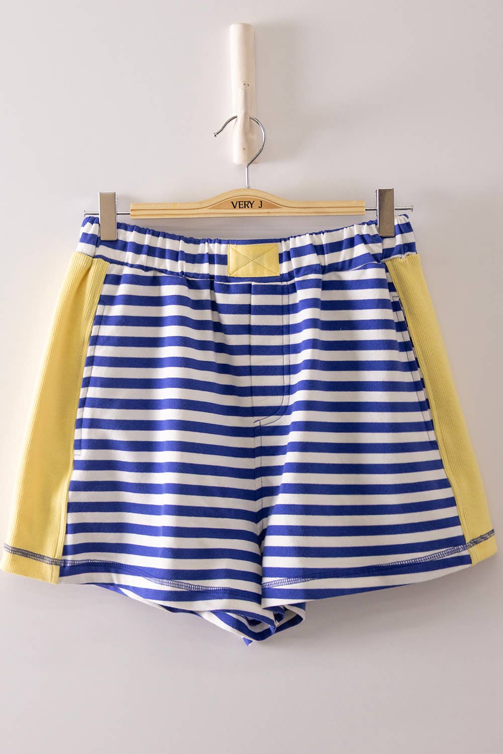 Stipe Color Block Shorts Set