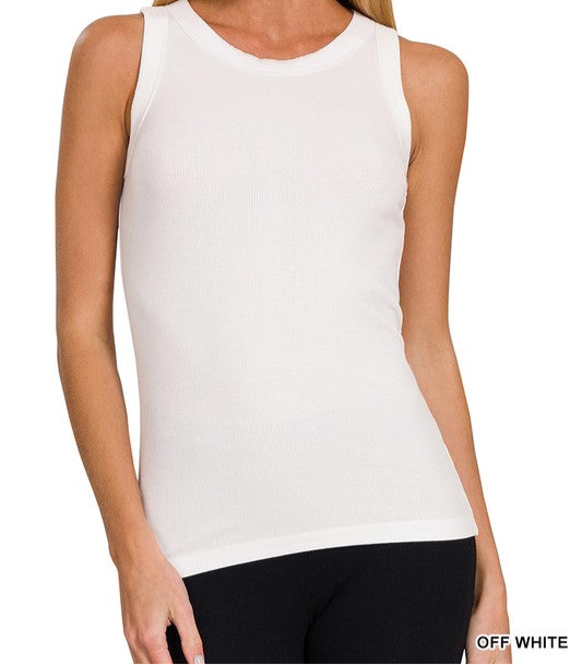 Ribbed High Neck Tank