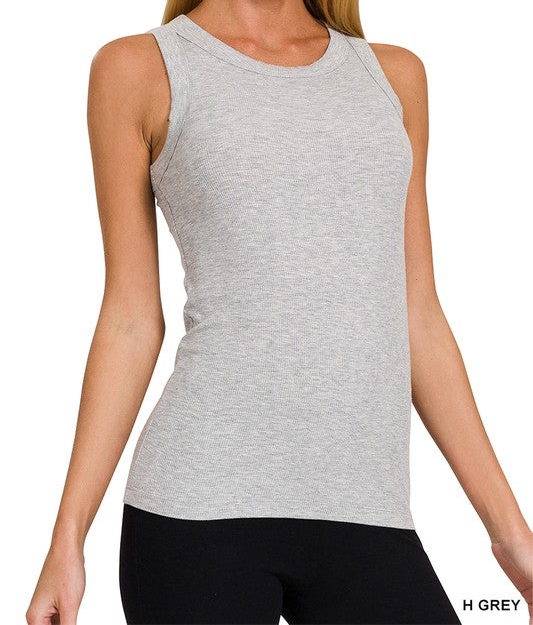 Ribbed High Neck Tank