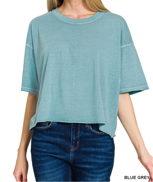 Pigment Dyed Semi-Crop Tee
