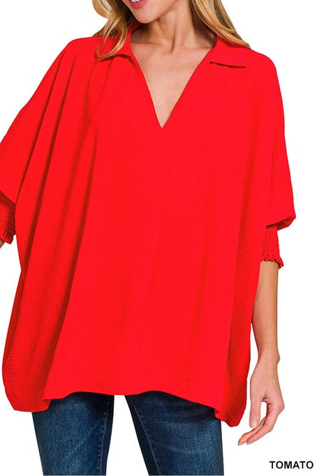 Airflow Smocked Sleeve Top
