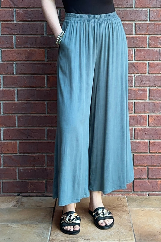 Wide Elastic Waist Pants