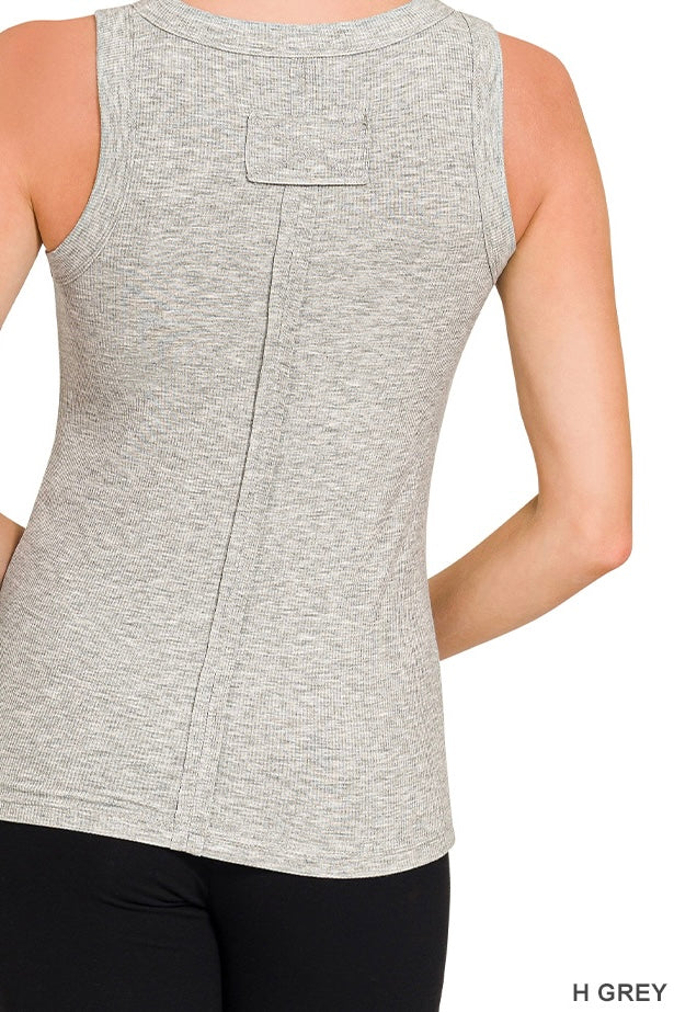 Zenana Ribbed High Neck Tank