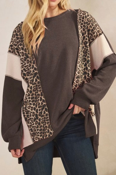 Brown Leopard Insert Tunic