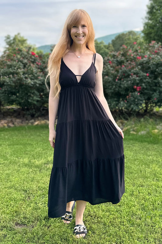 Woven Sweetheart Tiered Cami Dress