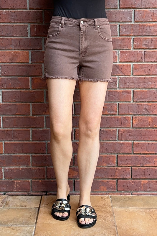 Acid Wash Frayed Shorts