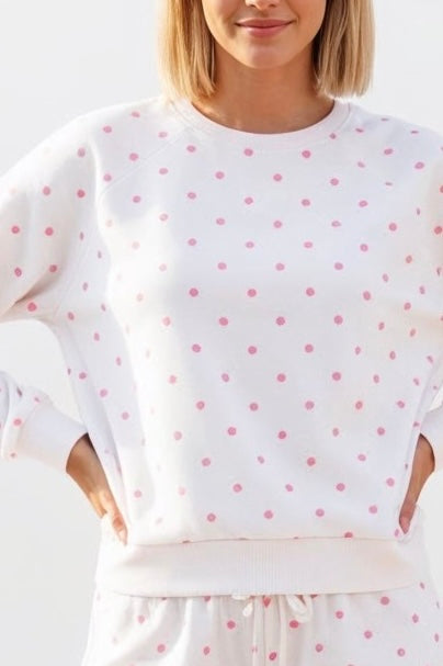 Ivory Polka Dot Babe Sweatshirt