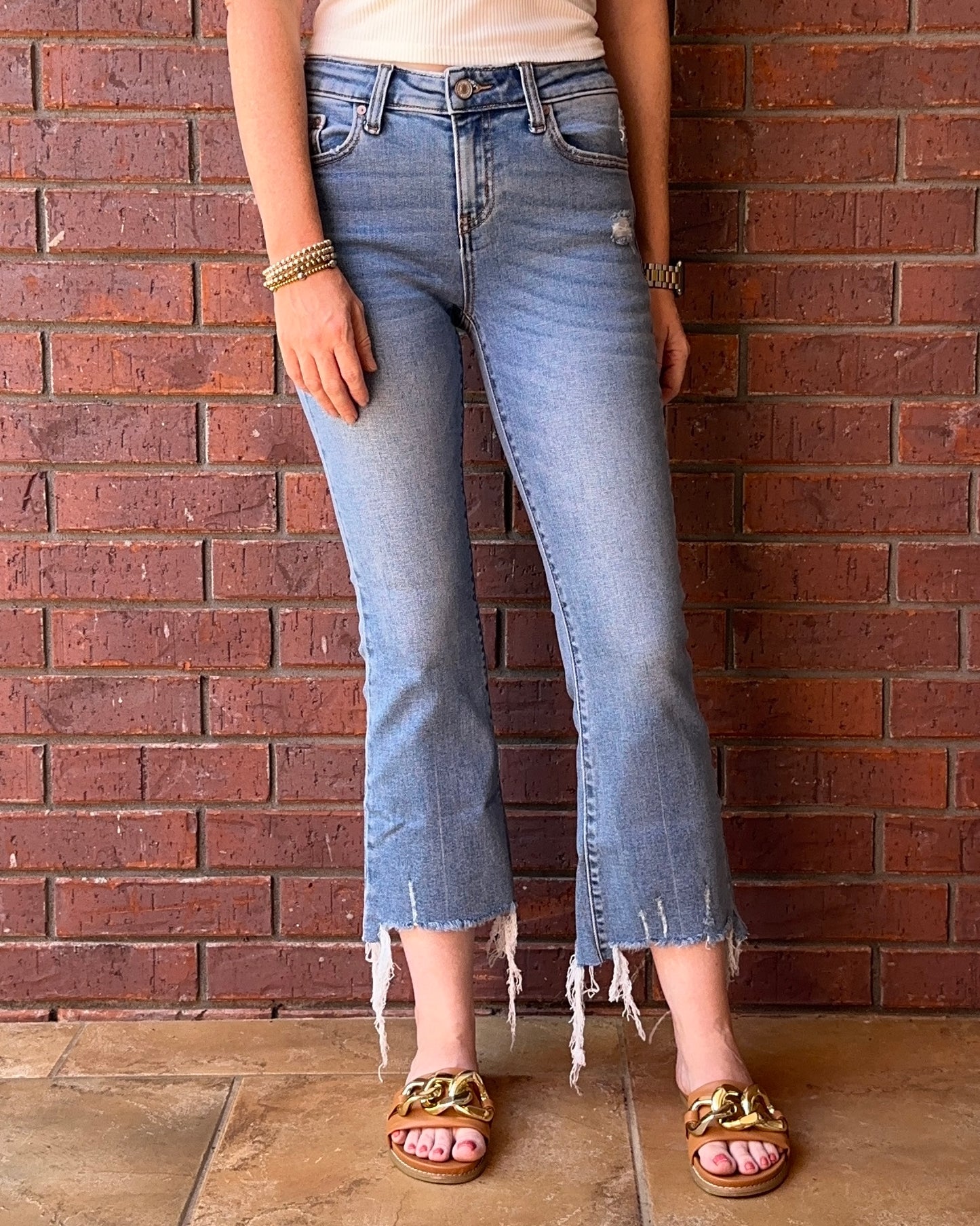 Crop Kick Flare Jeans