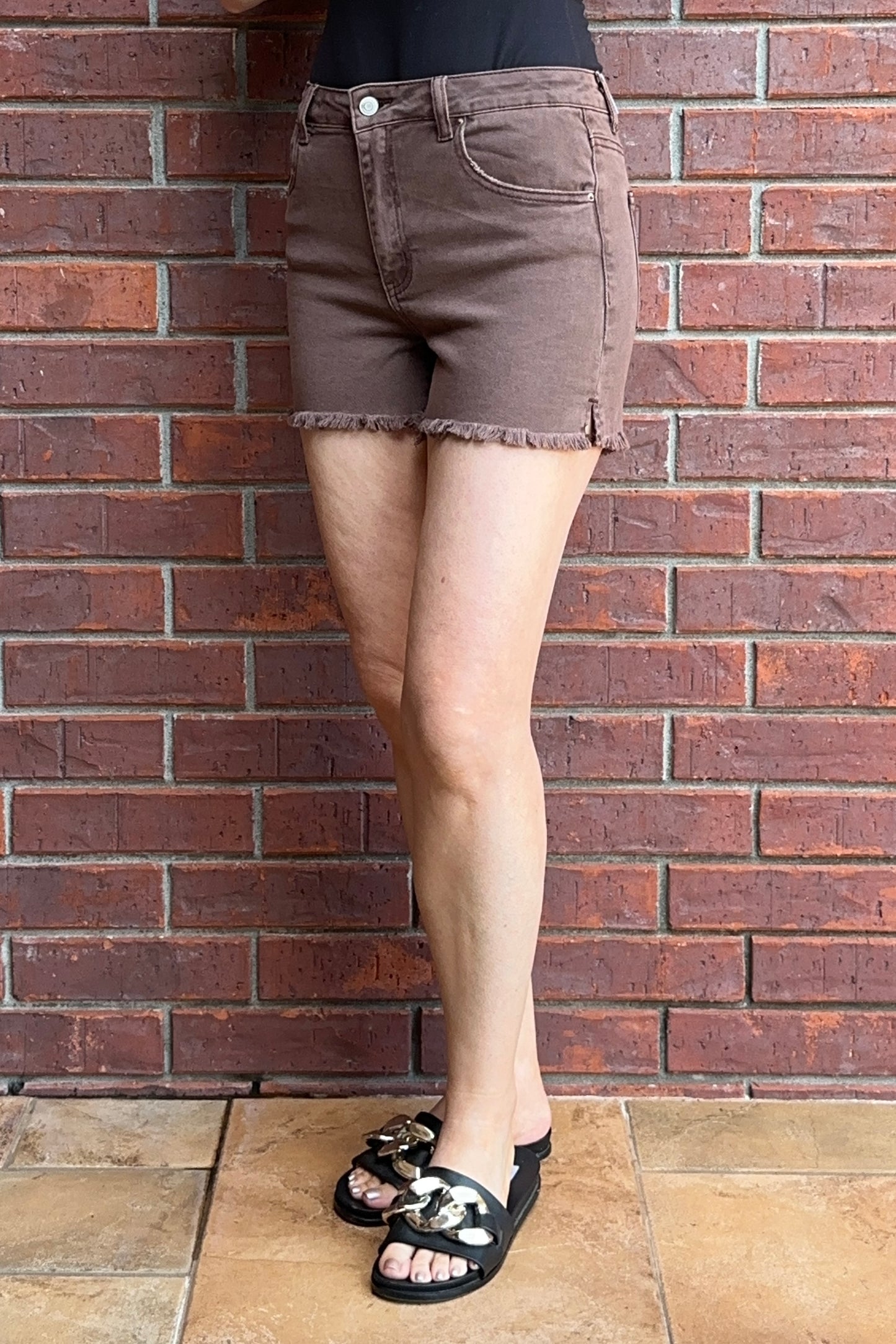 Acid Wash Frayed Shorts
