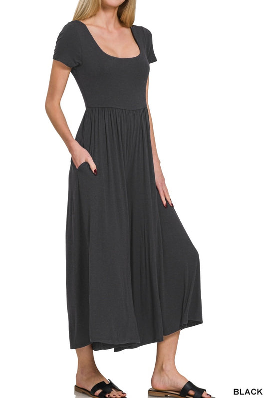 Zenana Wide Leg Cropped Jumpsuit