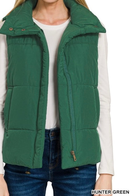 High Neck Puffer Vest