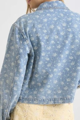 Floral Washed Denim Jacket