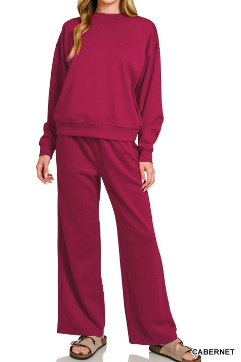 Pullover Scuba Straight Pants Set
