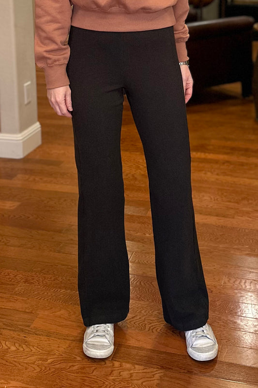 Brushed Mirco-Ribbed Straight Sweatpants