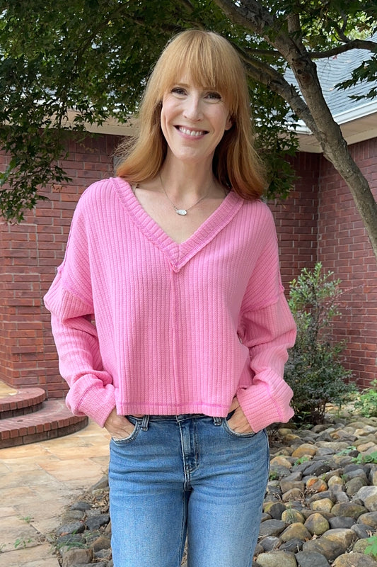 Casual Comfy Soft V-Neck Knit Top