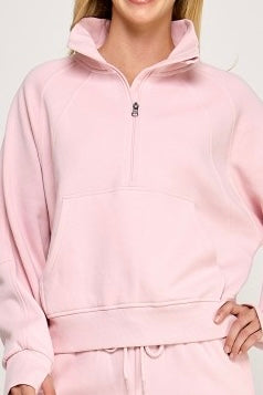 1/2 Zip Thumb Hole Kangaroo Pocket Pullover