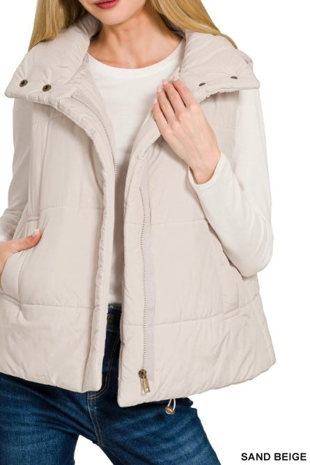 High Neck Puffer Vest