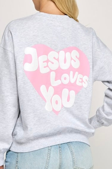 Jesus Loves You Puff Sweatshirt