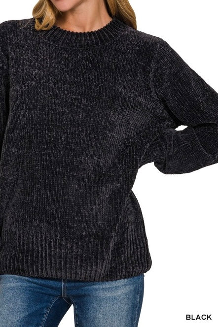 Mock Neck Chenille Sweater