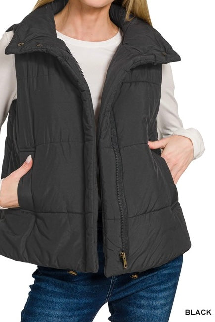 High Neck Puffer Vest