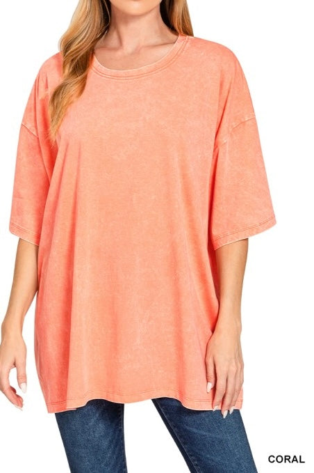 Acid Wash Oversized Boyfriend Tee