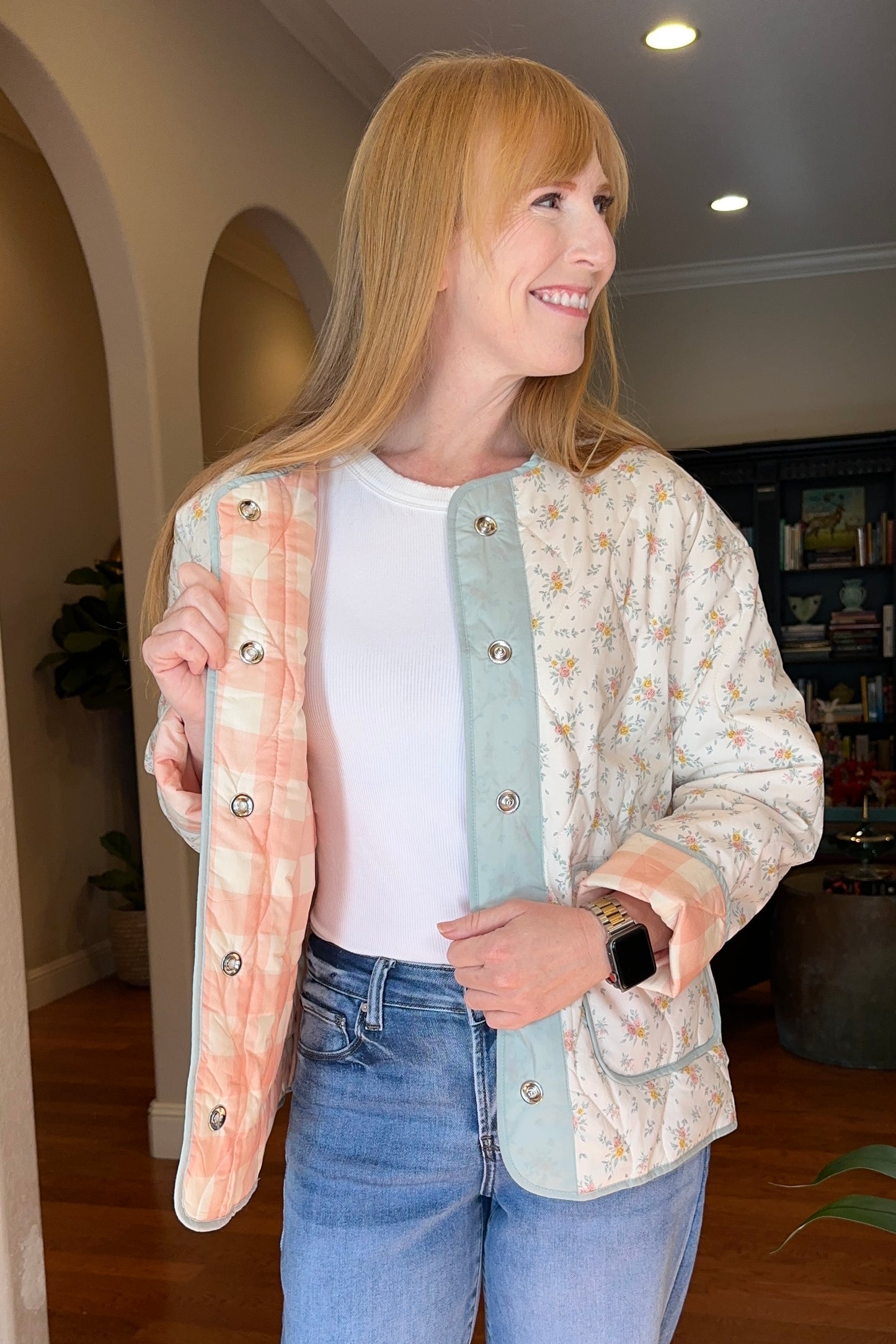 Floral Quilted Lined Jacket