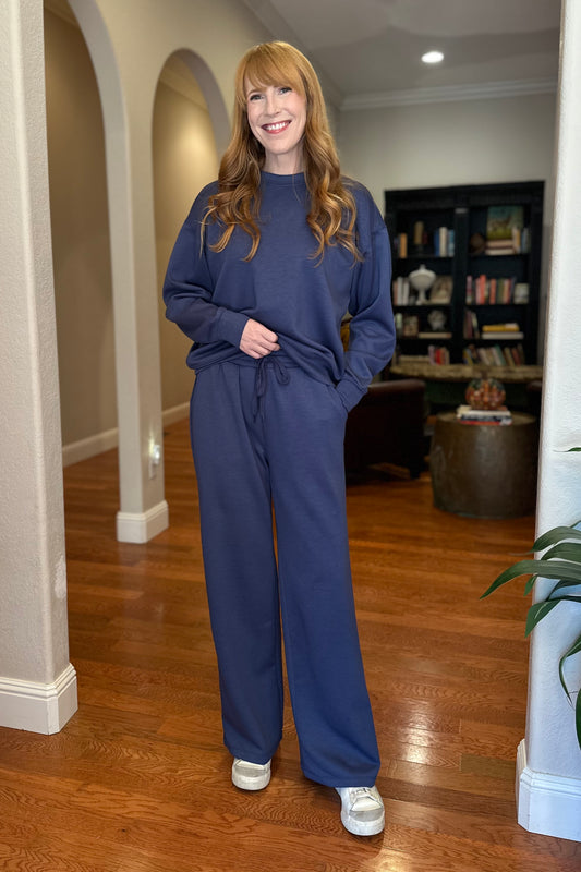 Pullover Scuba Straight Pants Set